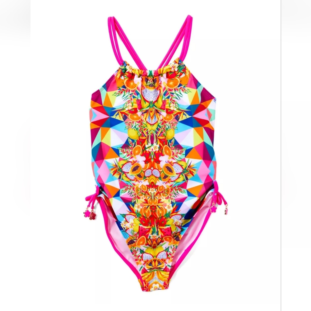 ♥️Jantzen Girl's Kaleidoscope Tropical Fruit Swimsuit 🩱